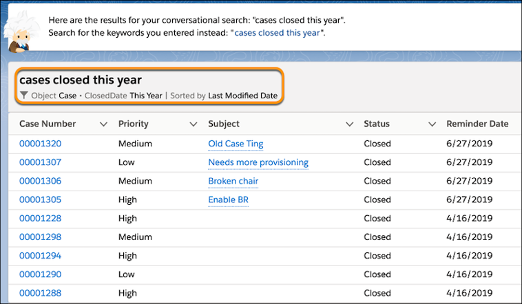 Search results based on time condition