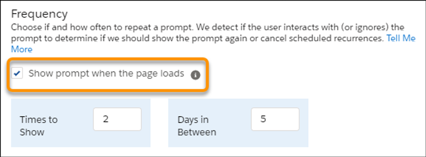Show prompt when the page loads