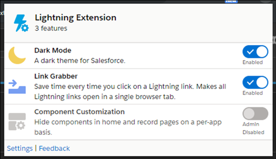 Lightning Extension browser panel